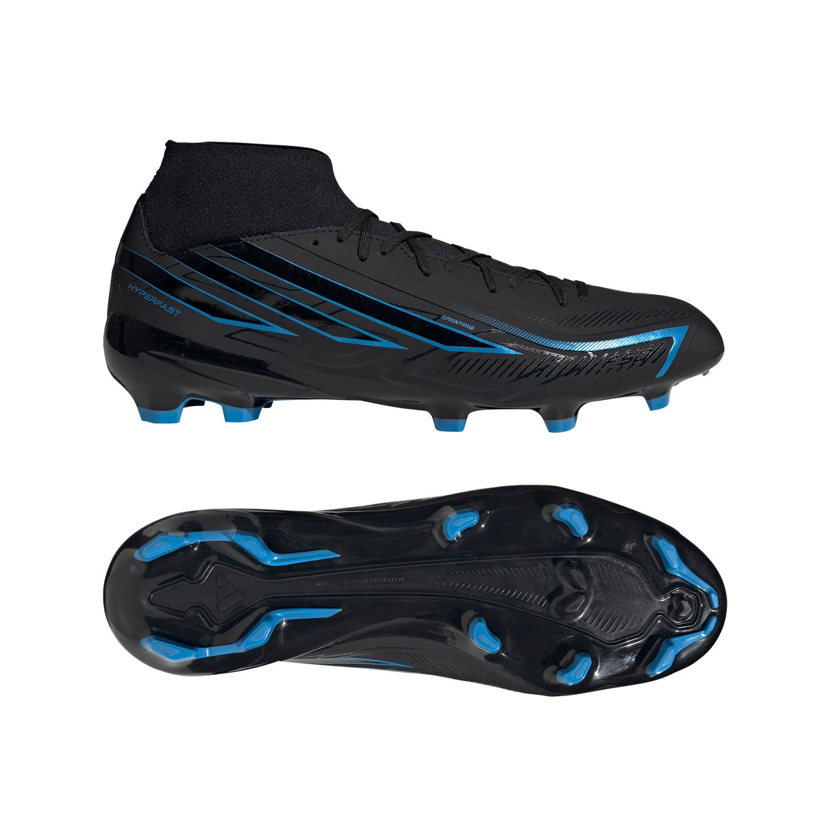 adidas F50 Hyperfast League Mid Firm Ground Men's Soccer Cleats - Black/Black/Blue - Best Buy Soccer
