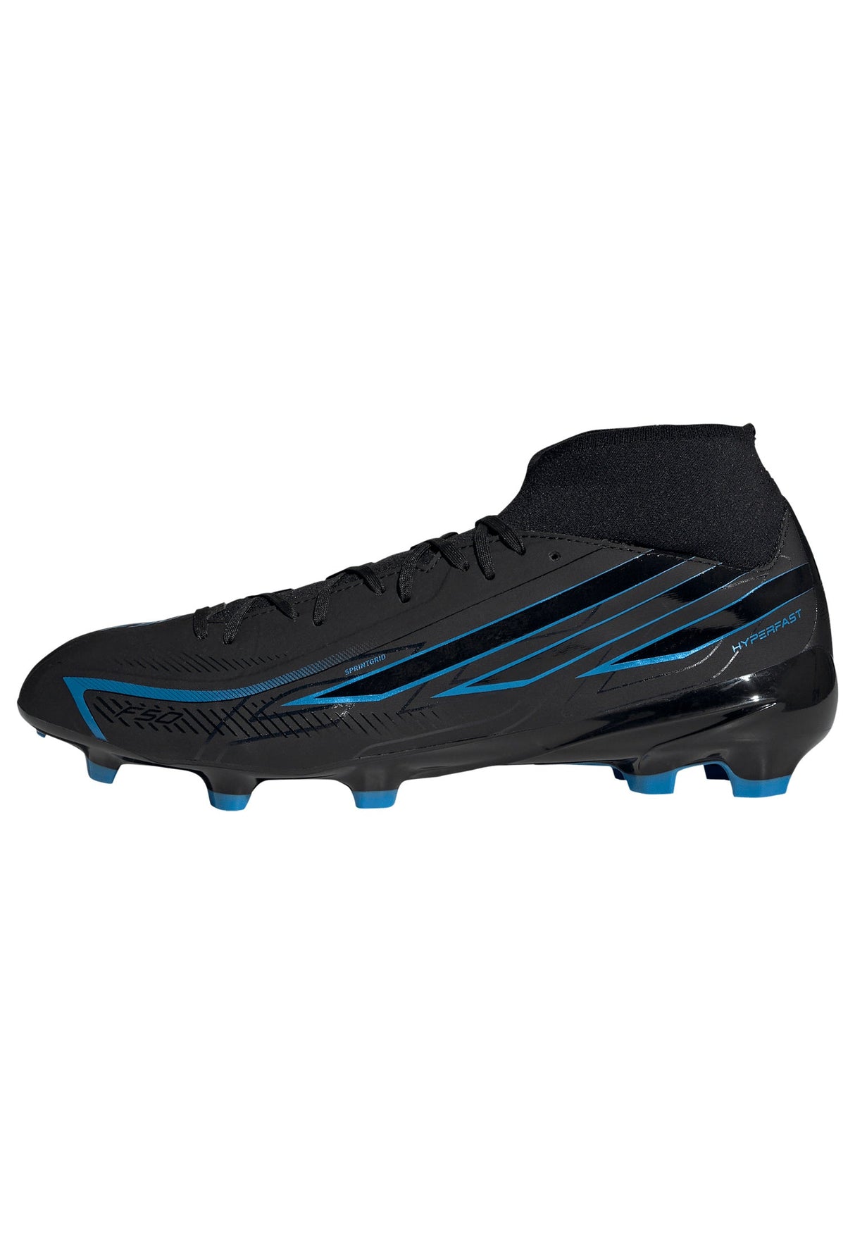 adidas F50 Hyperfast League Mid Firm Ground Men's Soccer Cleats - Black/Black/Blue - Best Buy Soccer