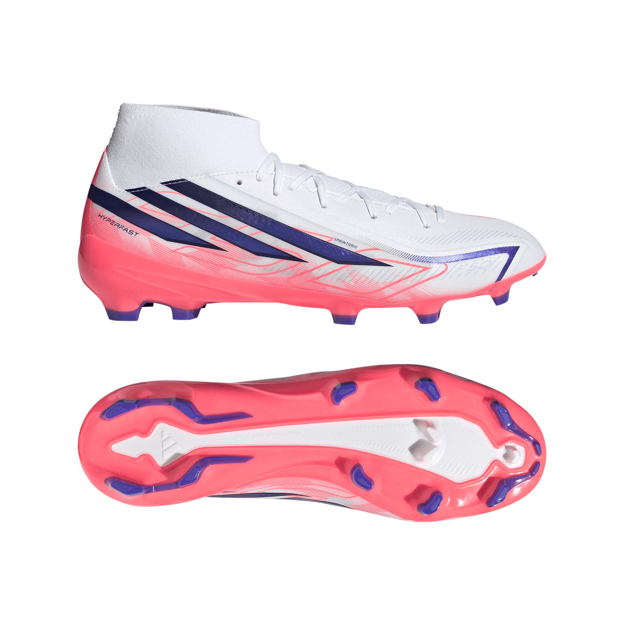 adidas F50 Hyperfast League Mid Firm Ground Men's Soccer Cleats - White/Purple - Best Buy Soccer