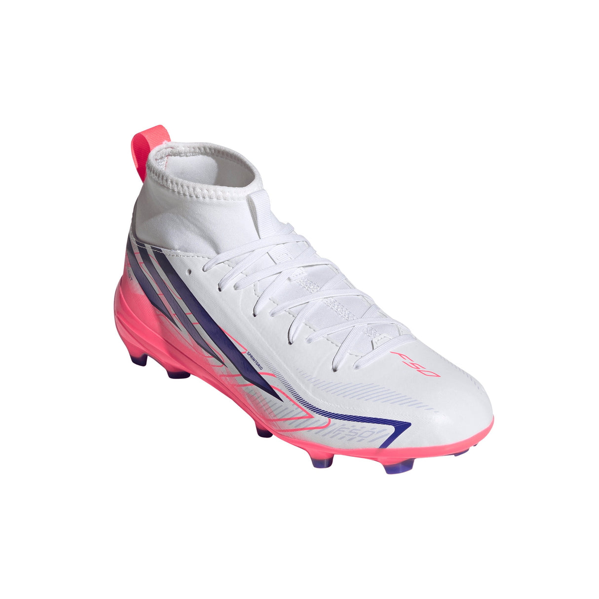 adidas F50 Hyperfast League Mid Firm Ground Youth Soccer Cleats - White/Purple - Best Buy Soccer