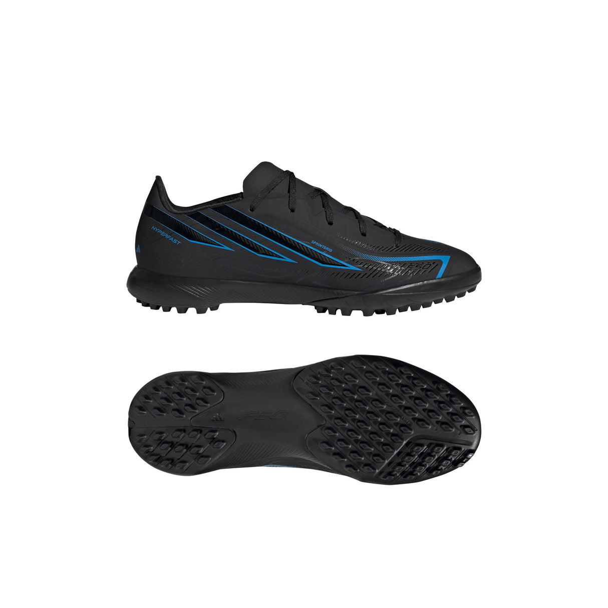 adidas F50 Hyperfast League Turf Youth Soccer Cleats - Black/Black/Blue - Best Buy Soccer