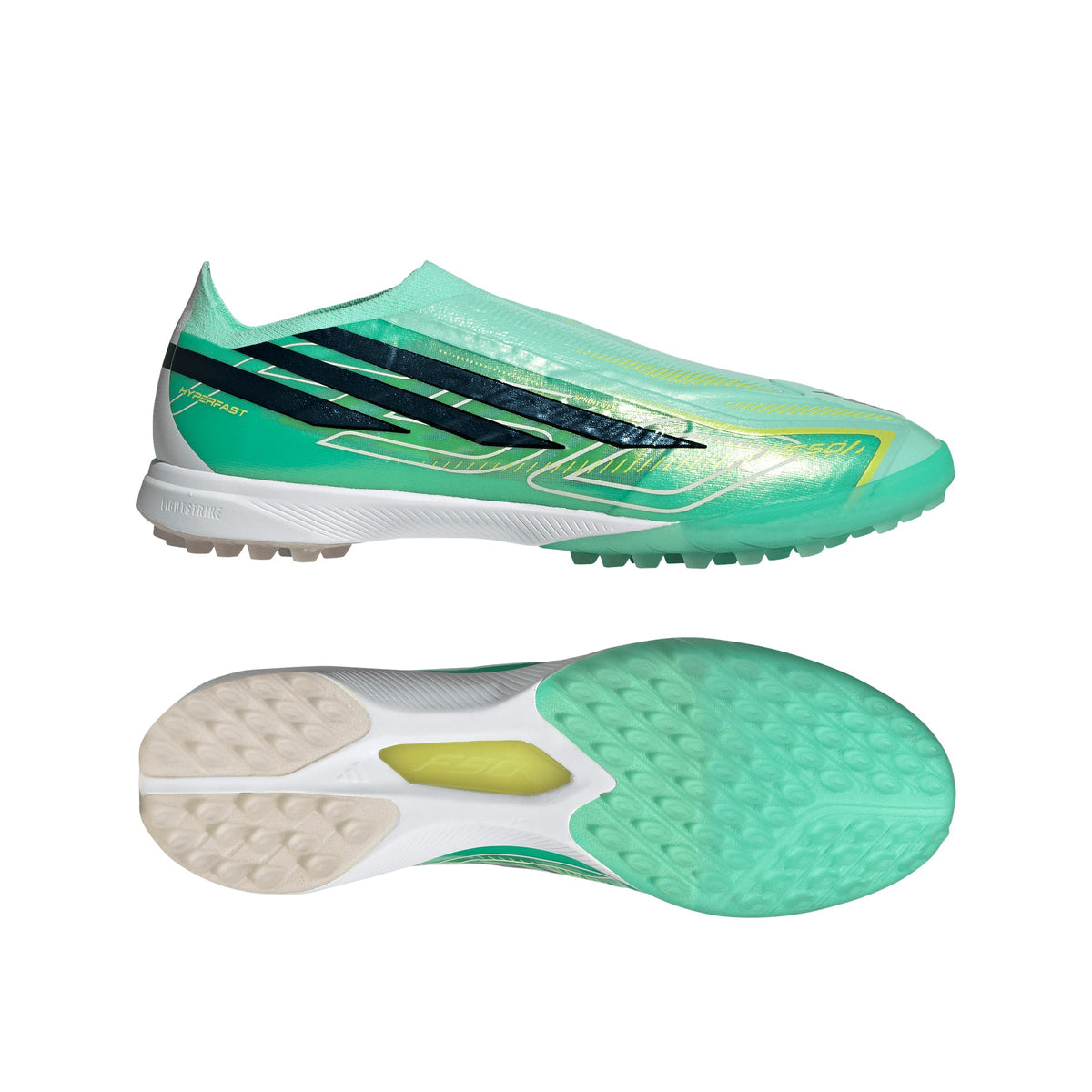 adidas F50 Hyperfast Pro Laceless TF Turf Men's Soccer Cleats - Green Mint/Black/Lemon - Best Buy Soccer