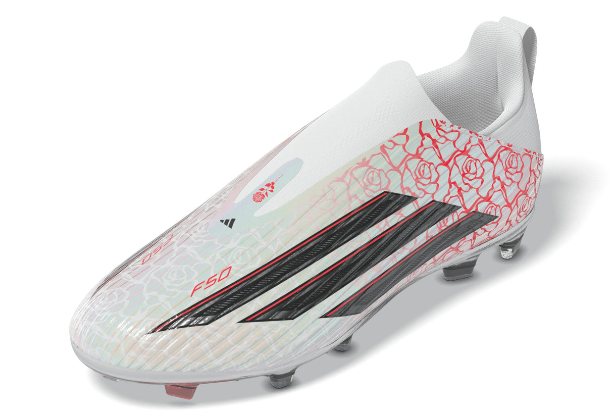 adidas F50 League Laceless FG Firm Ground Youth Soccer Cleats - White/Black/Red - Best Buy Soccer