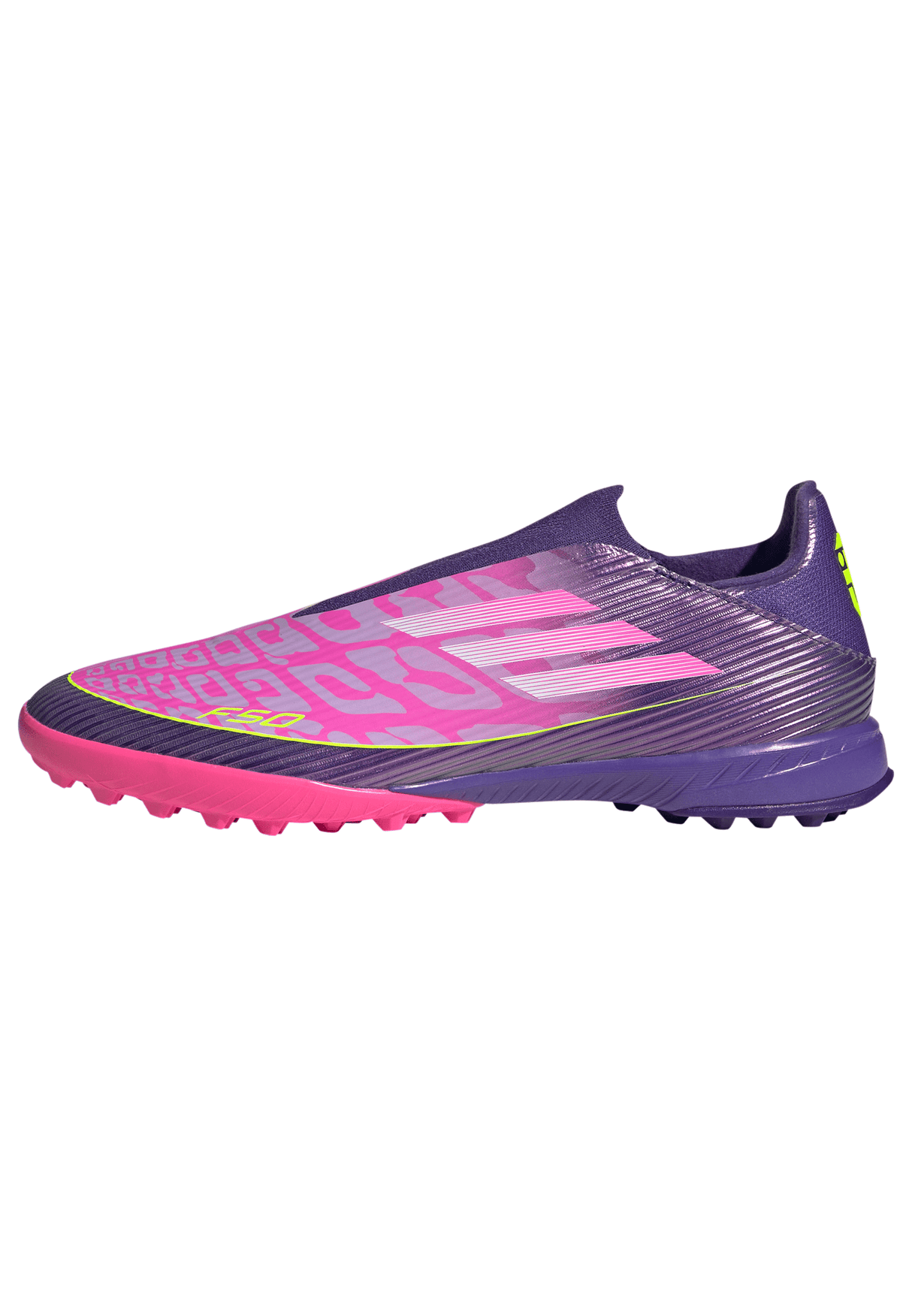 adidas F50 League LY Laceless TF Men's Soccer Cleats - Purple/White/Lemon - Best Buy Soccer