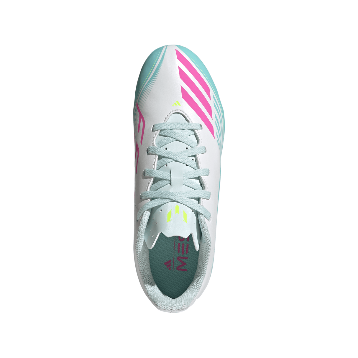 adidas F50 Messi Club Firm Ground/Multi Ground Youth Soccer Cleats - White/Pink/Aqua - Best Buy Soccer