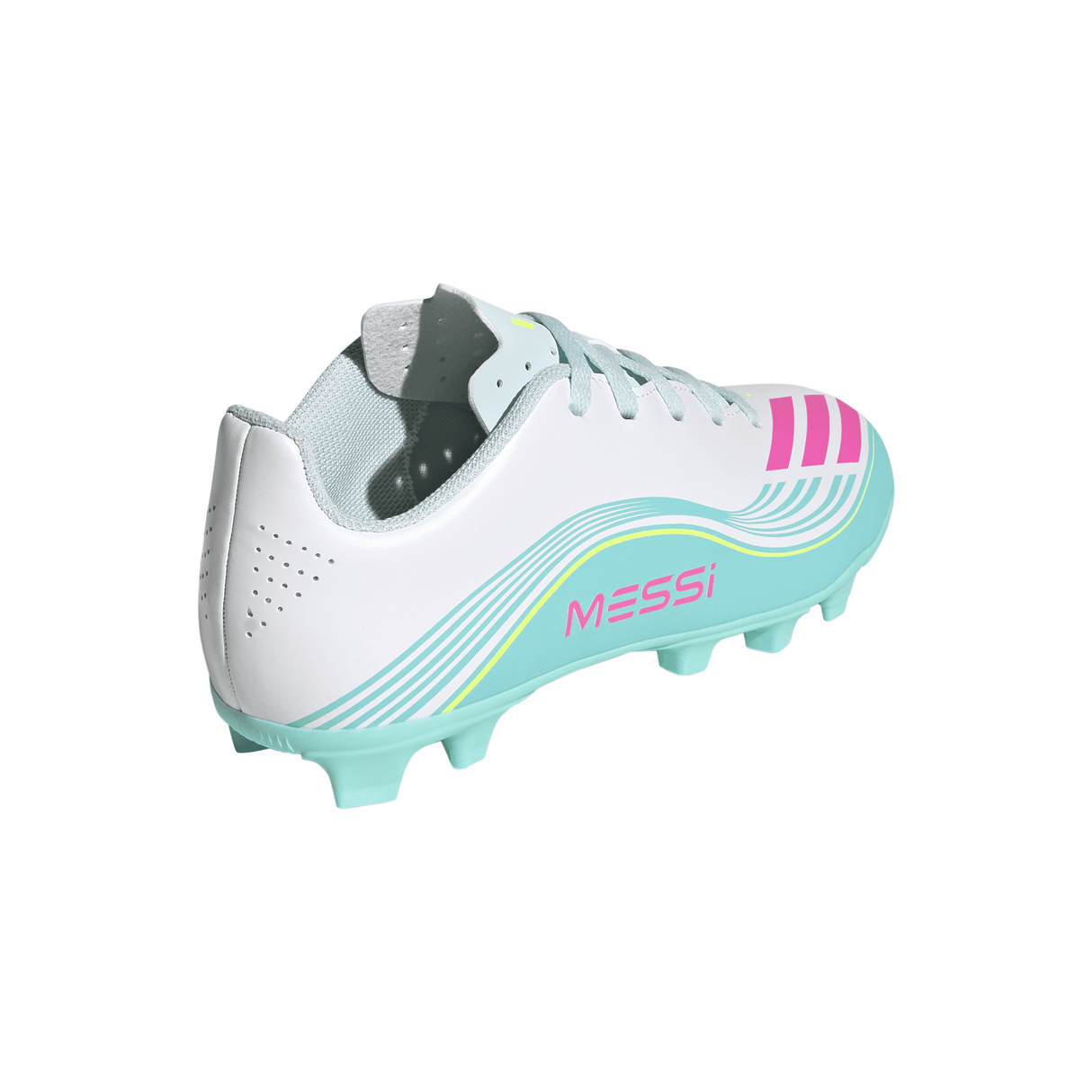 adidas F50 Messi Club Firm Ground/Multi Ground Youth Soccer Cleats - White/Pink/Aqua - Best Buy Soccer