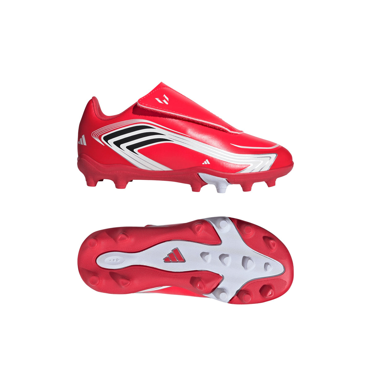 adidas F50 Messi Club Hook And Loop FG/MG Firm Ground/Multi Ground Youth Soccer Cleats - Red/Black - Best Buy Soccer