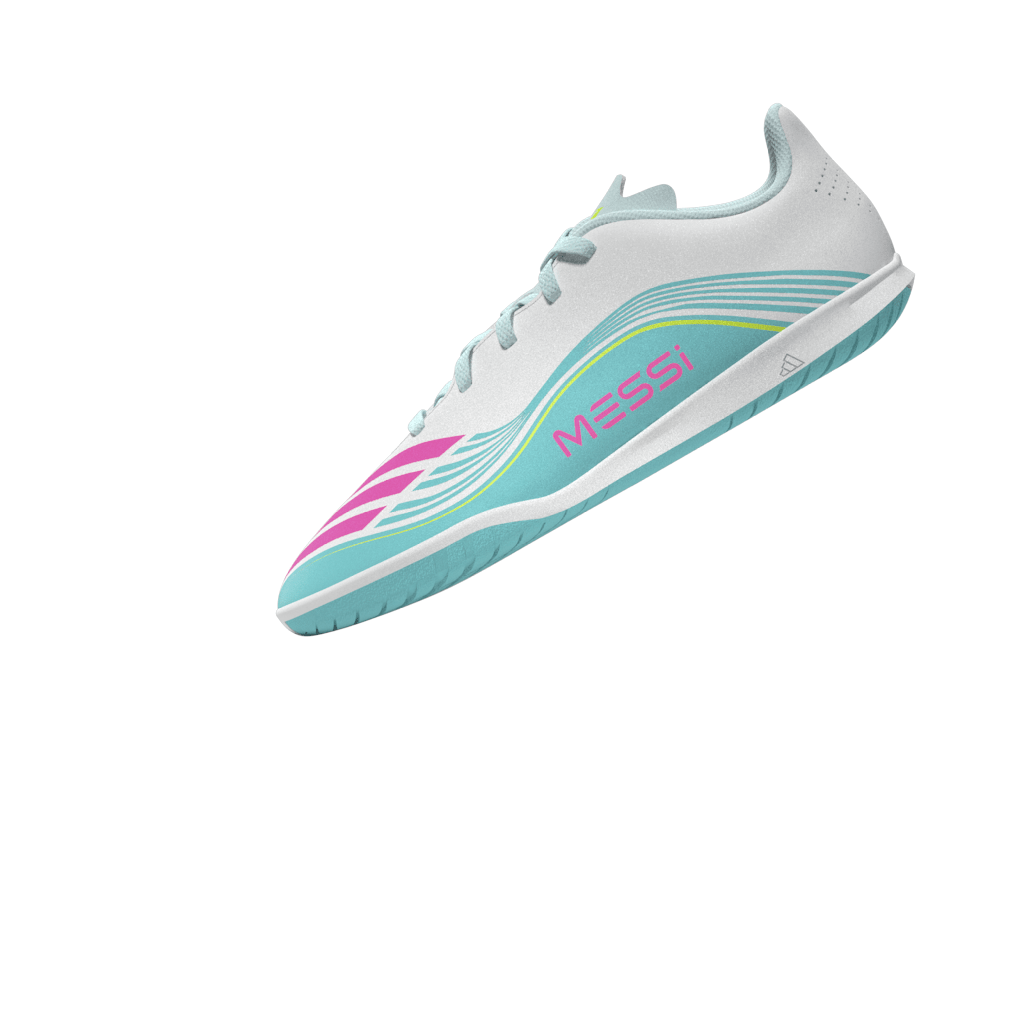 adidas F50 Messi Club IN Indoor Youth Soccer Shoes - White/Pink/Aqua - Best Buy Soccer