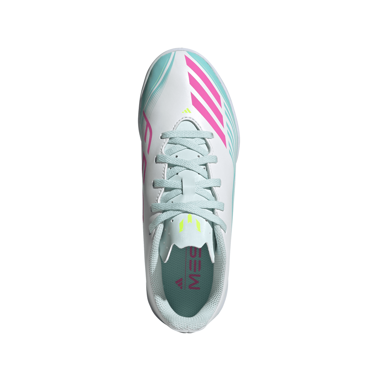 adidas F50 Messi Club IN Indoor Youth Soccer Shoes - White/Pink/Aqua - Best Buy Soccer
