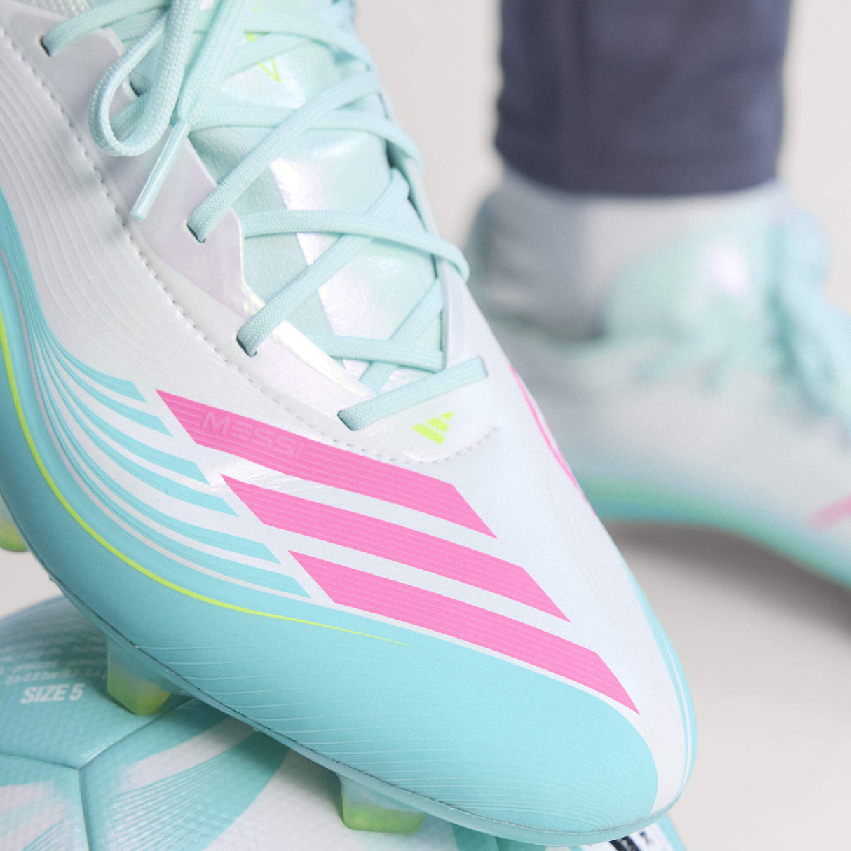 adidas F50 Messi Elite FG Firm Ground Men's Soccer Cleats - White/Pink/Aqua - Best Buy Soccer