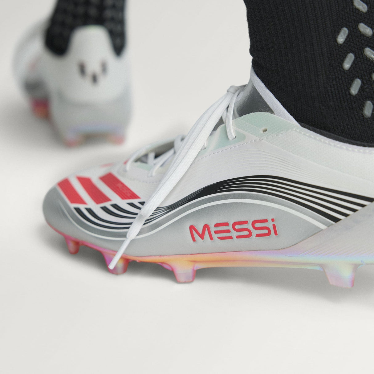 adidas F50 Messi Elite Firm Ground Soccer Cleats - White/Red - Best Buy Soccer