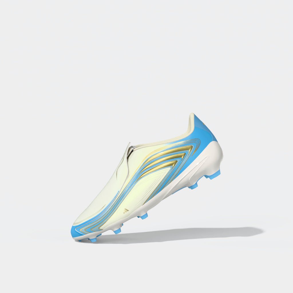adidas F50 Messi League Laceless FG Firm Ground Youth Soccer Cleats - Ivory/Blue - Best Buy Soccer