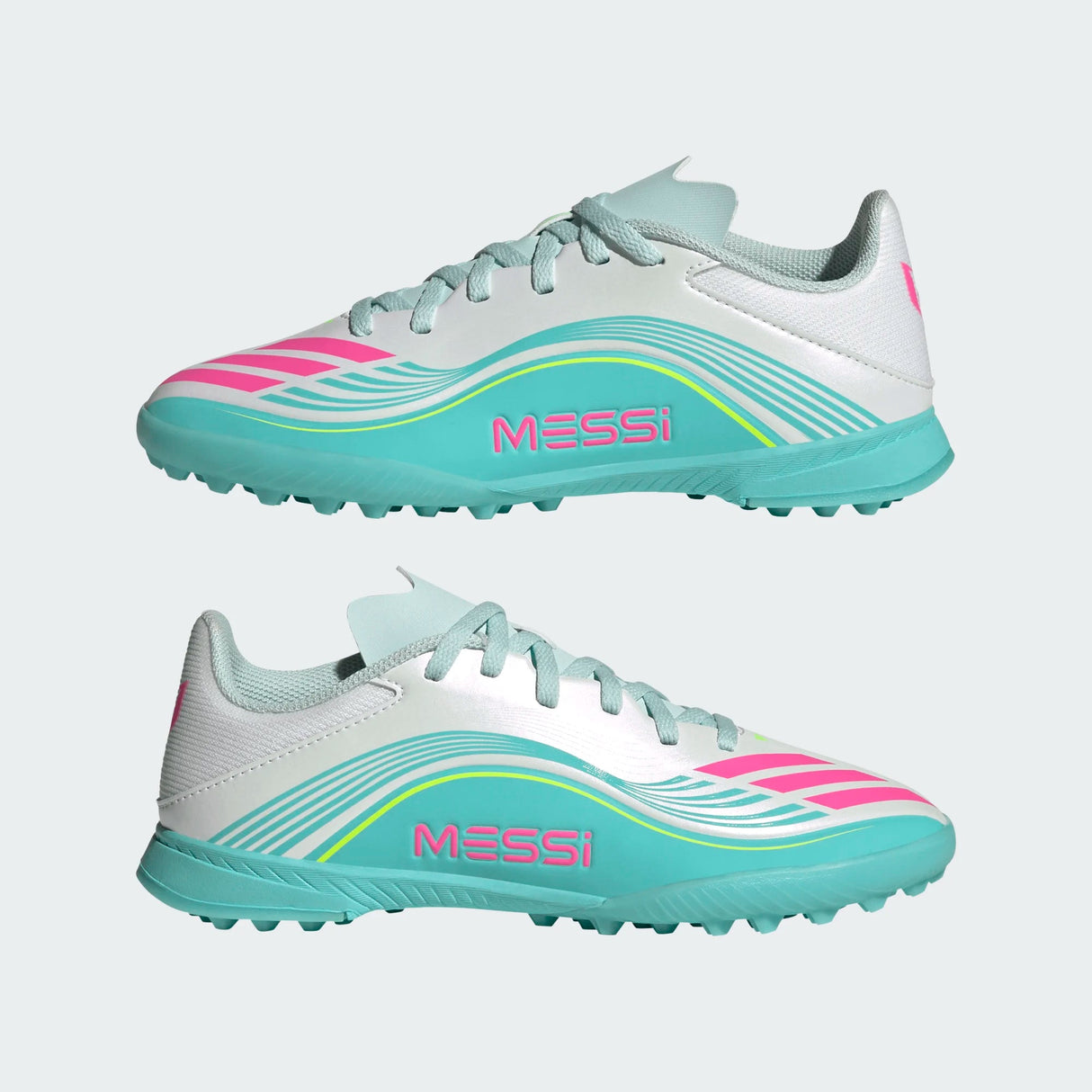 adidas F50 Messi League TF Turf Youth Soccer Cleats - White/Pink/Aqua - Best Buy Soccer