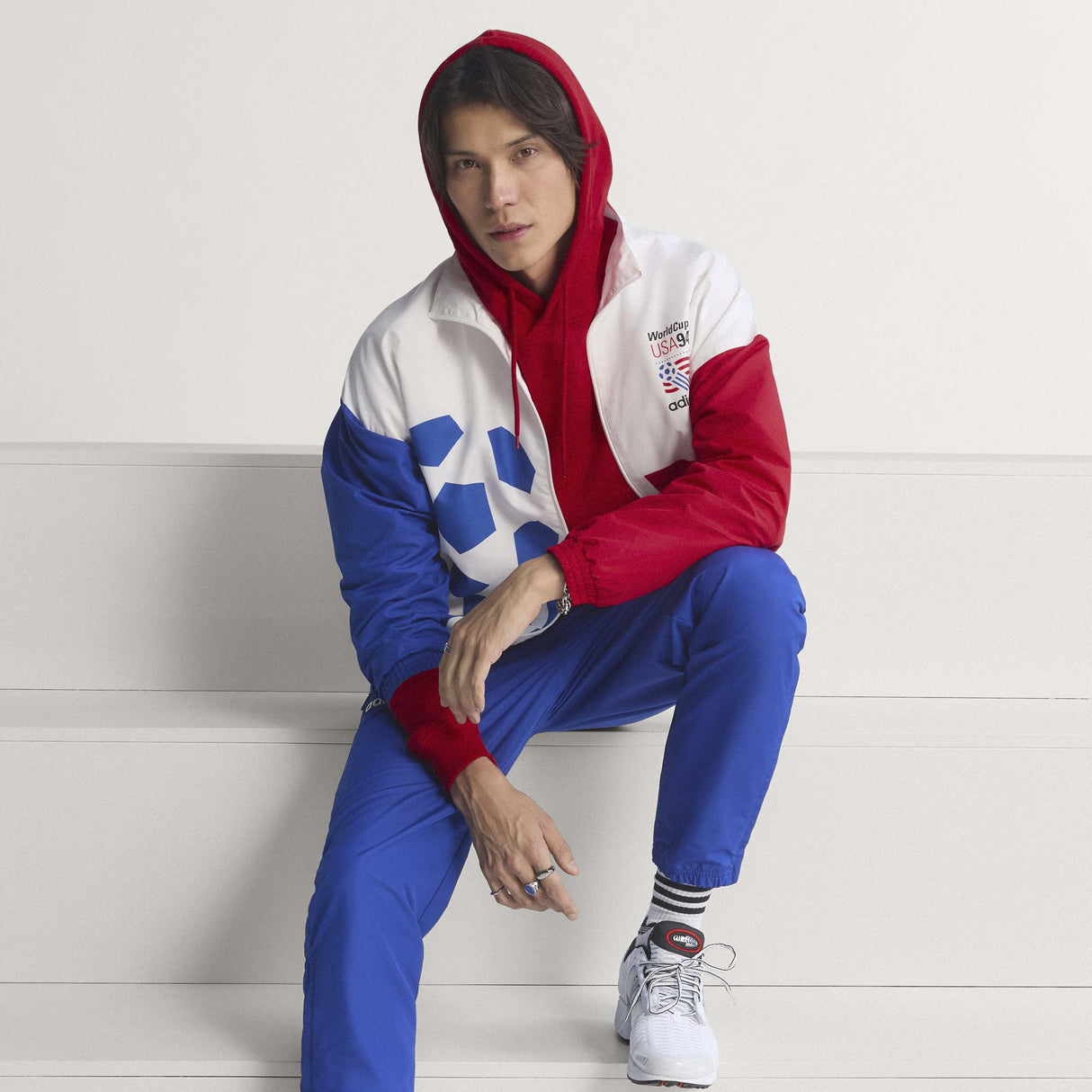 adidas Graphic Woven Men's Soccer Track Top -White/Blue/Red - Best Buy Soccer