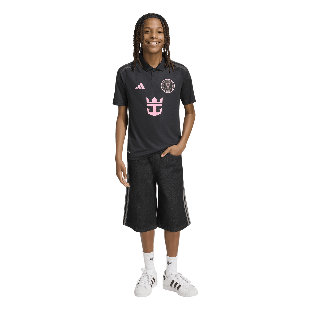 adidas Inter Miami CF Away Youth Soccer Jersey 26/27- Black/Pink - Best Buy Soccer