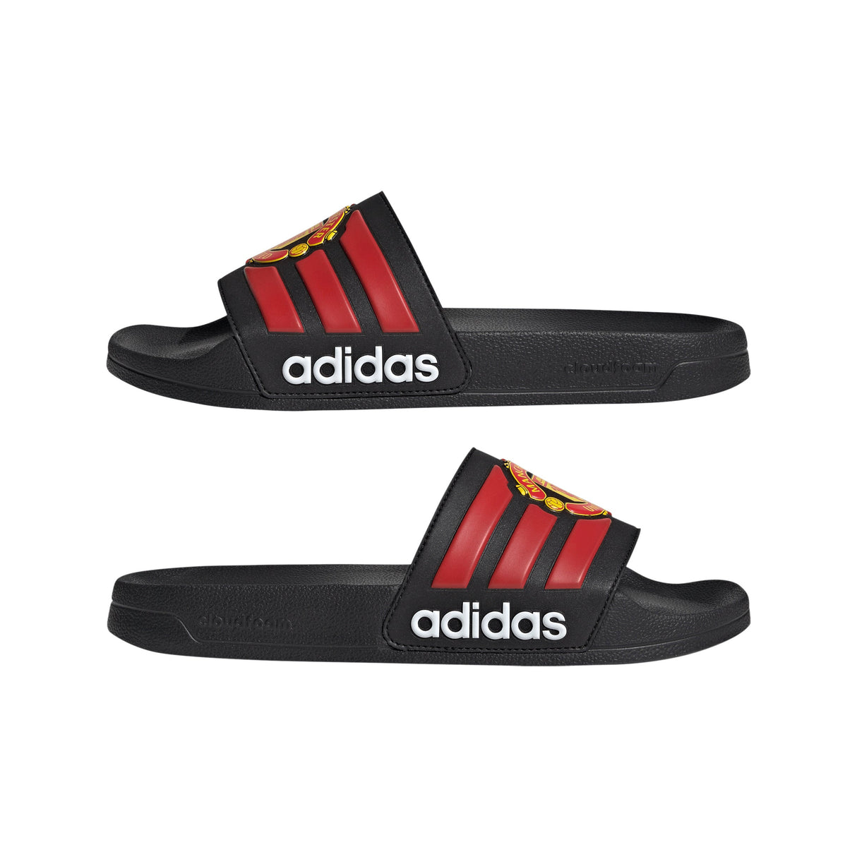 adidas Manchester United Adilette Shower Soccer Slides - Black/Red - Best Buy Soccer