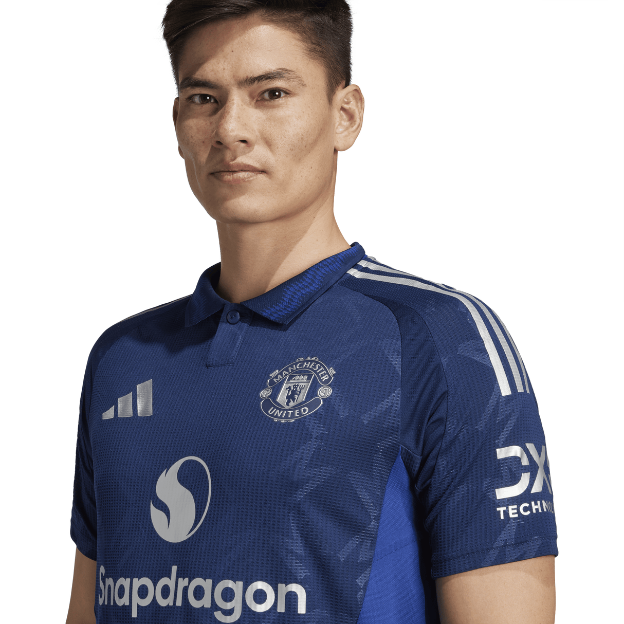 adidas Manchester United Away Authentic Men´s Soccer Jersey 24/25 - Night Indigo/White - Best Buy Soccer