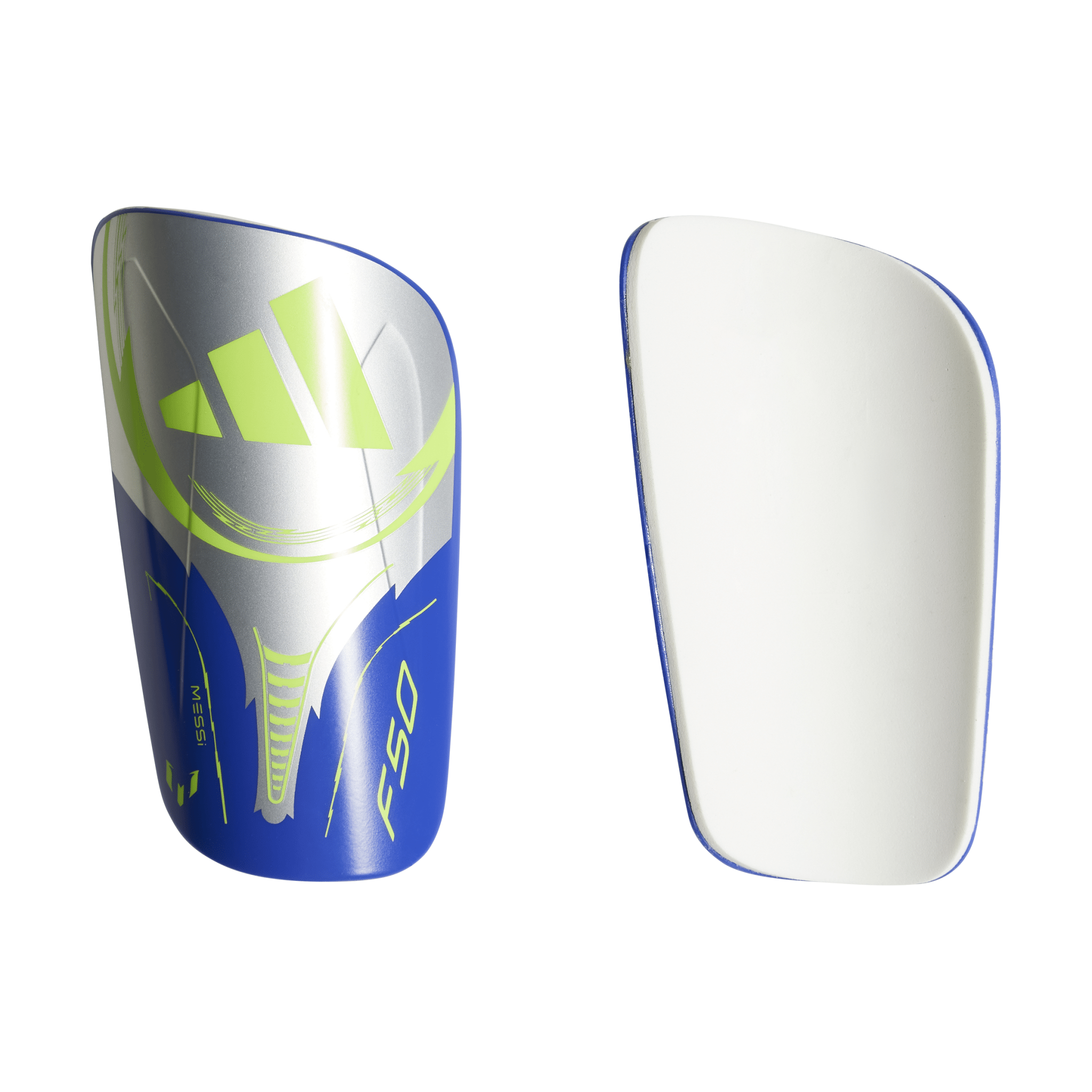 adidas Messi Club Shin Guards Silver/Blue - Best Buy Soccer