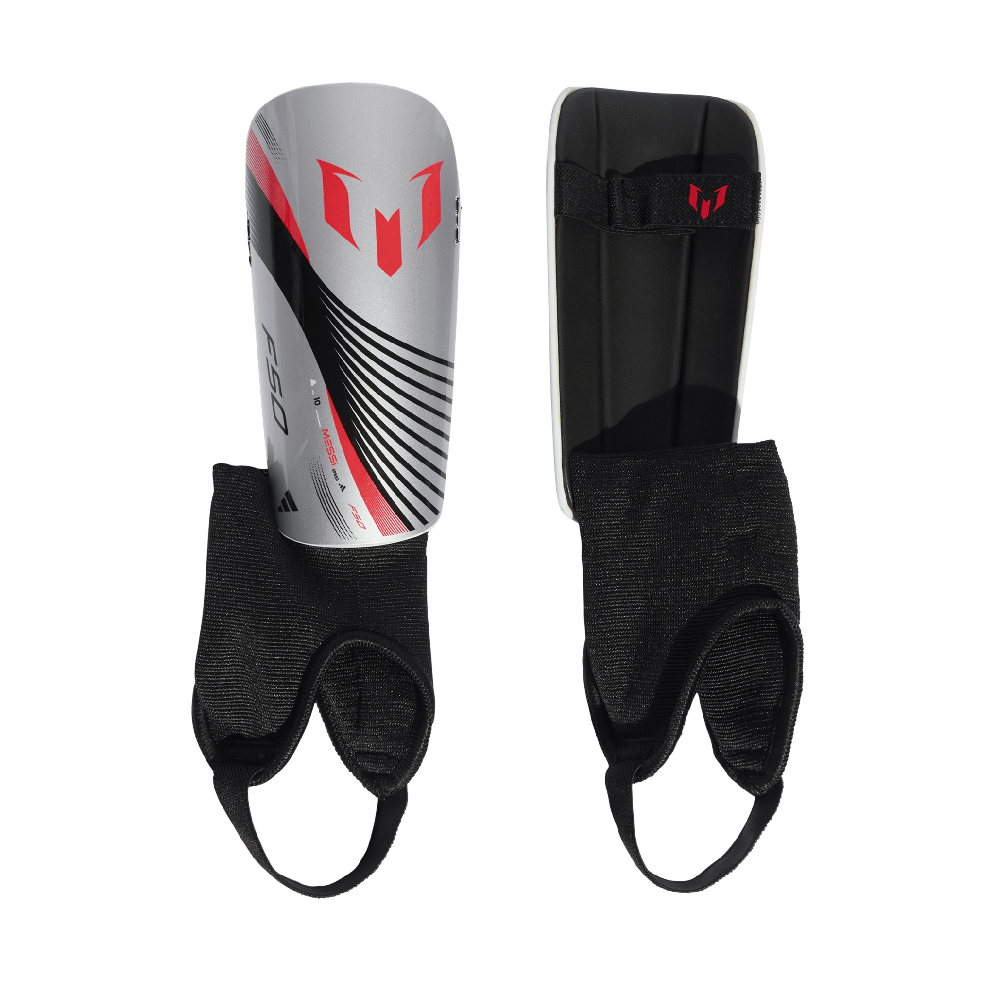 adidas Messi Match Shin Guards Youth - Silver/Red/Black - Best Buy Soccer