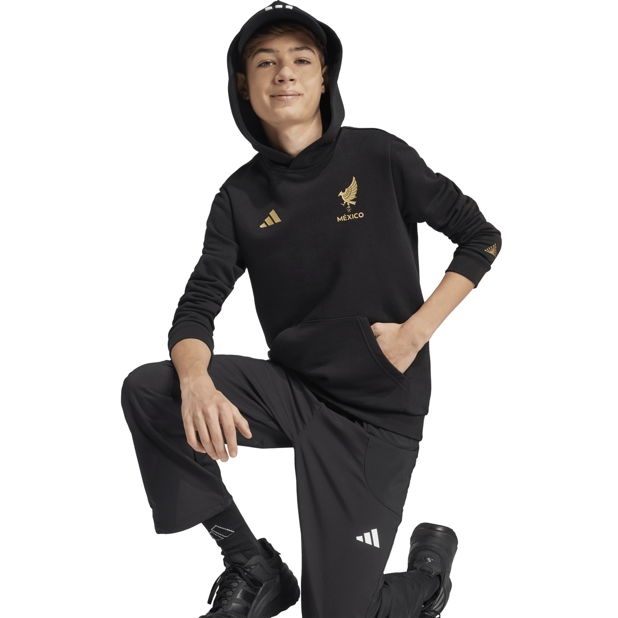 adidas Mexico Gold DNA Hoodie Kids Black/Gold - Best Buy Soccer