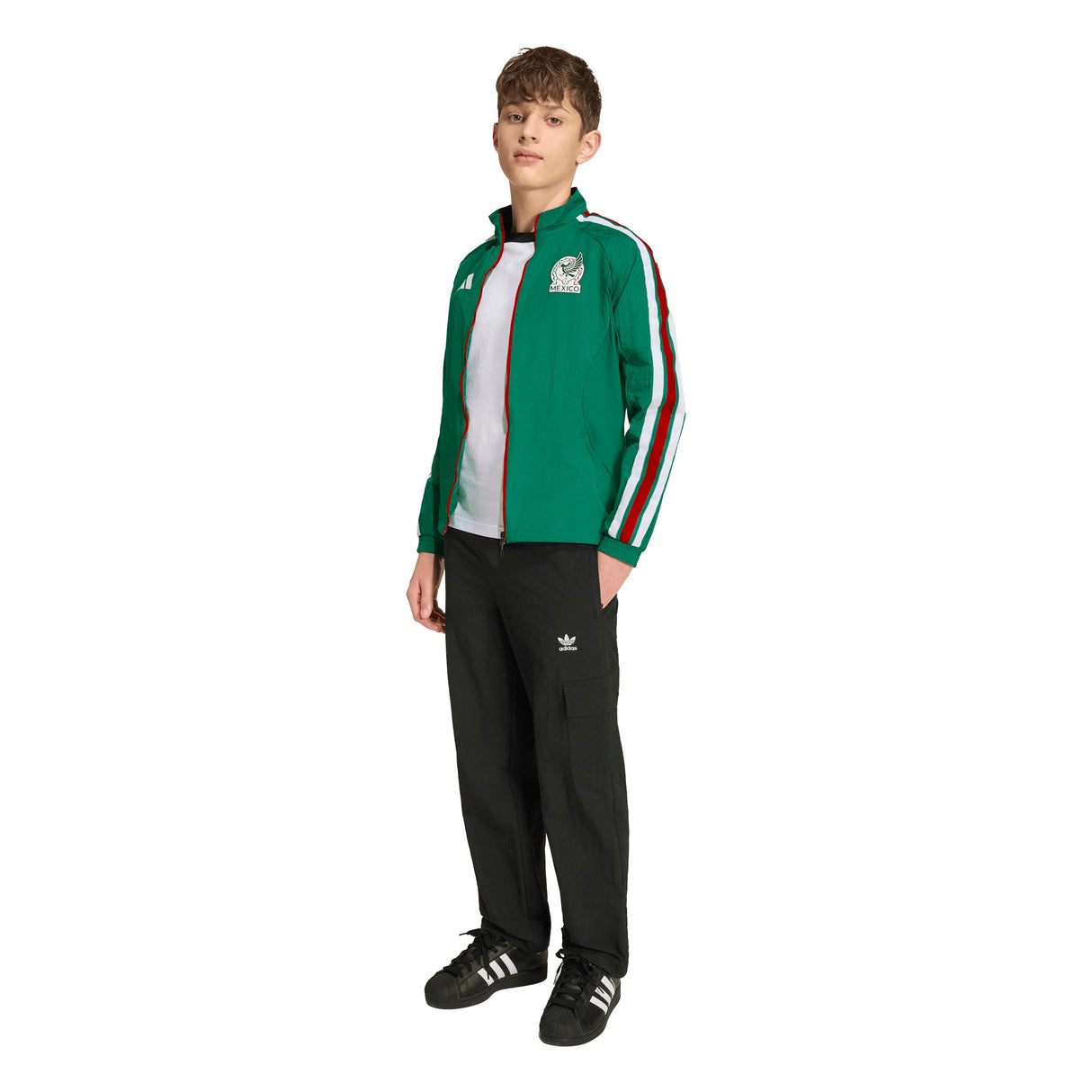 adidas Mexico Home Anthem Youth Soccer Jacket - Green/White - Best Buy Soccer