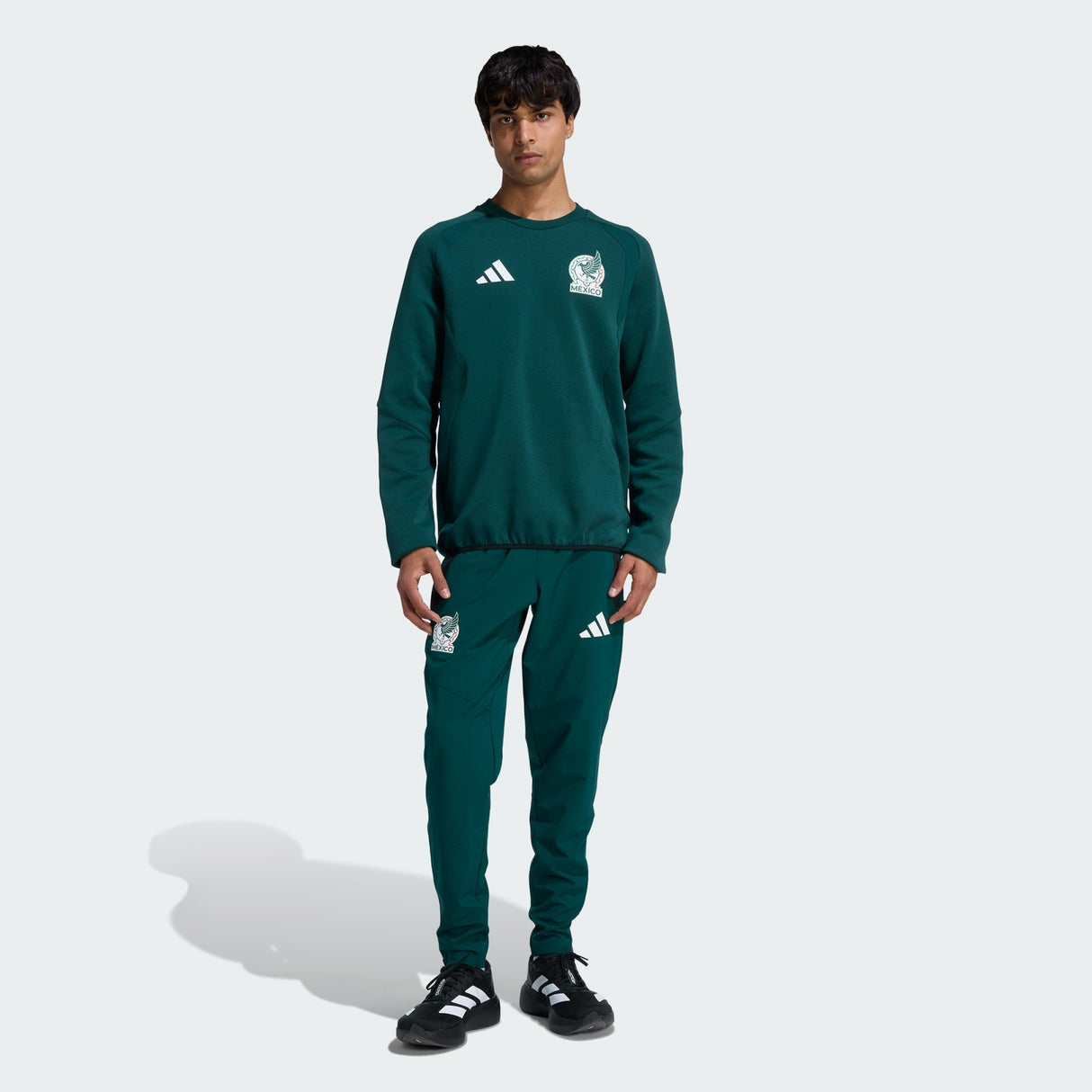 adidas Mexico Tiro Travel Crew Sweatshirt - Green - Best Buy Soccer