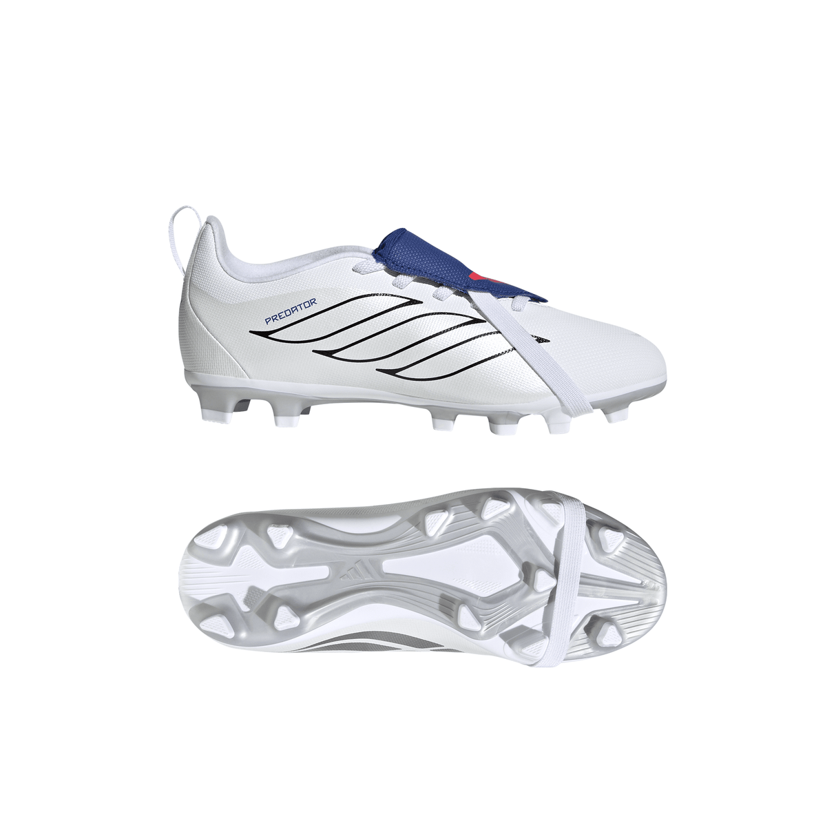 adidas Predator Club Fold-Over Tongue Elastic Laces Firm Ground/Multi Ground Youth Soccer Cleats - White - Best Buy Soccer
