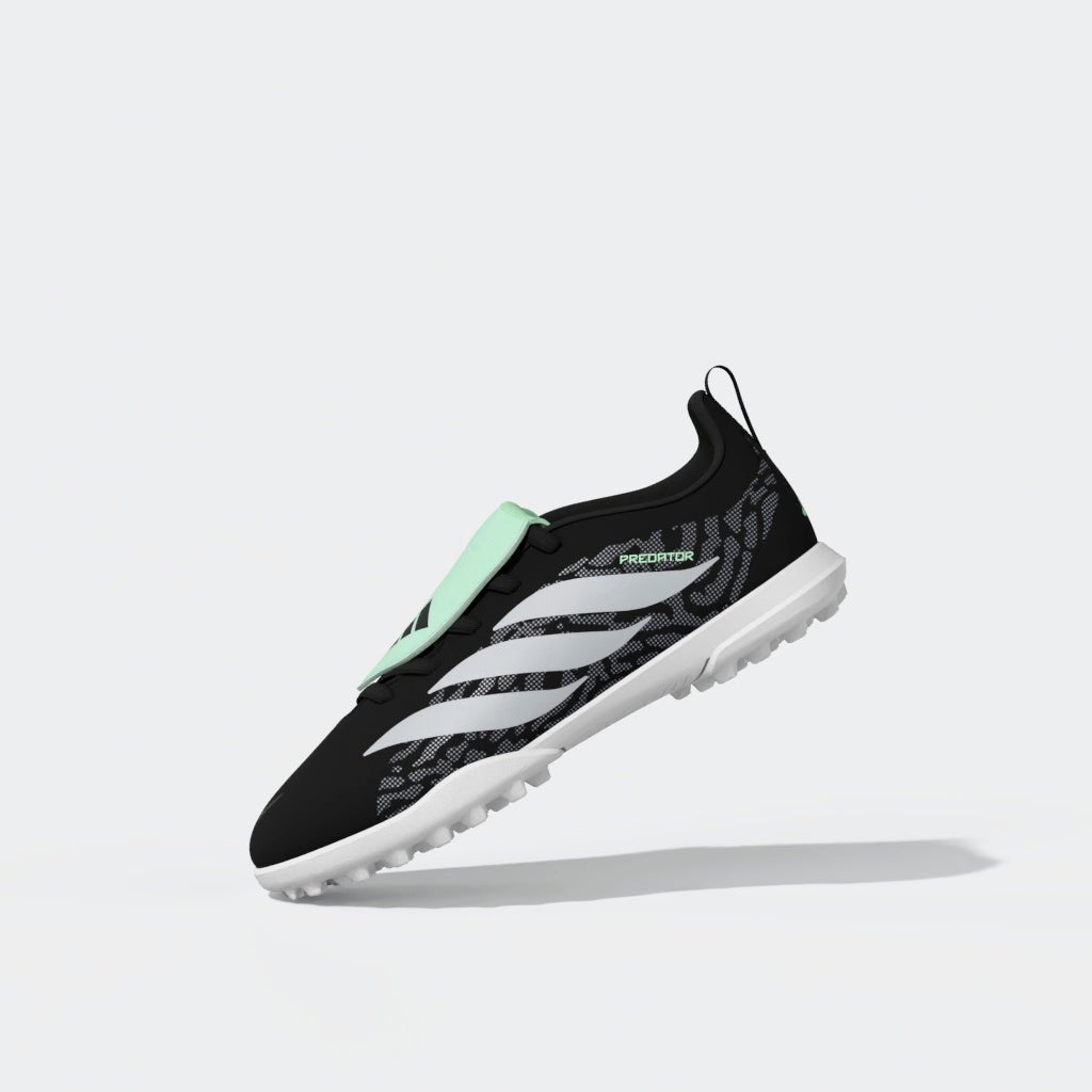adidas Predator Club Fold-Over Tongue Elastic Laces TF Turf Youth Soccer Cleats - Black/Silver - Best Buy Soccer