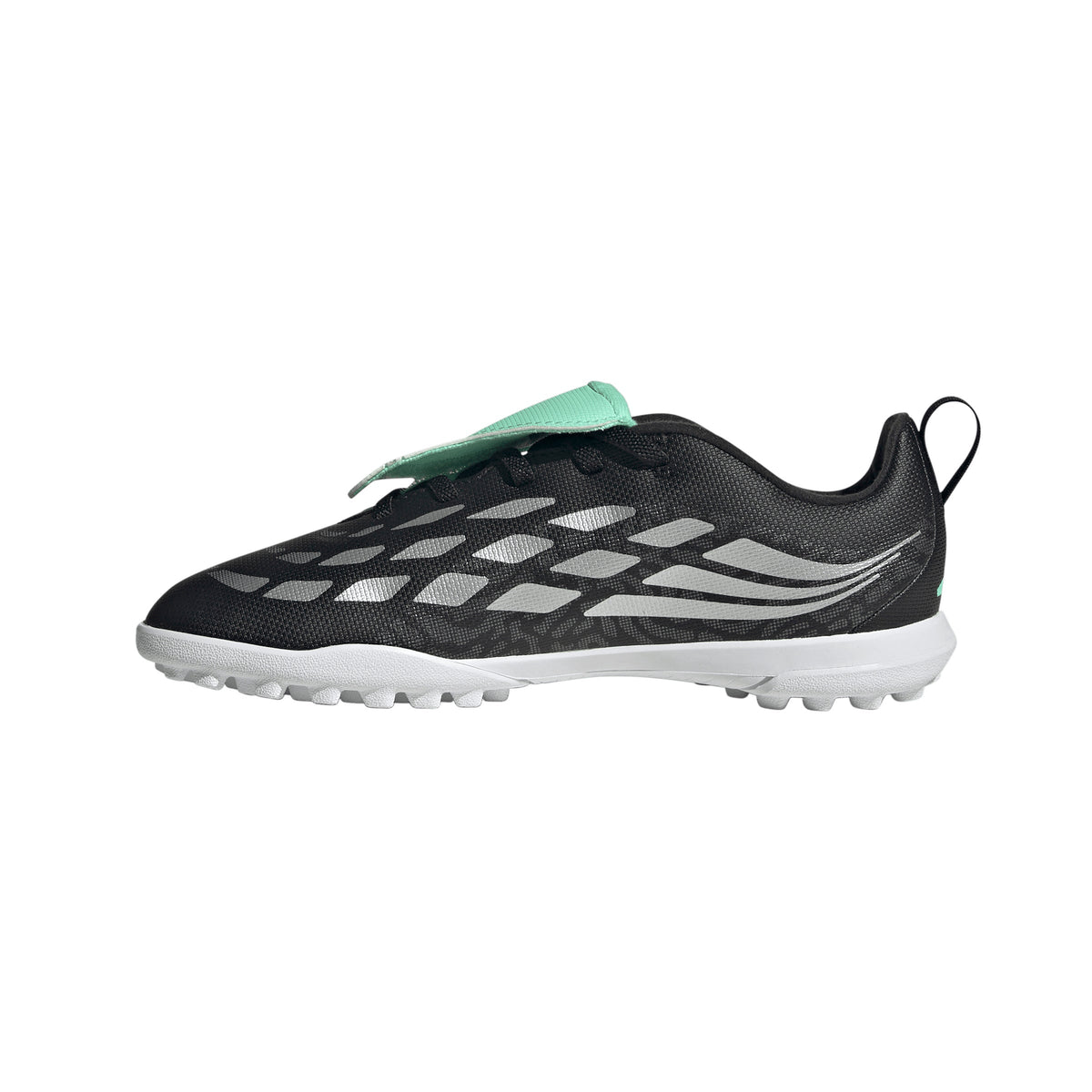 adidas Predator Club Fold-Over Tongue Elastic Laces TF Turf Youth Soccer Cleats - Black/Silver - Best Buy Soccer
