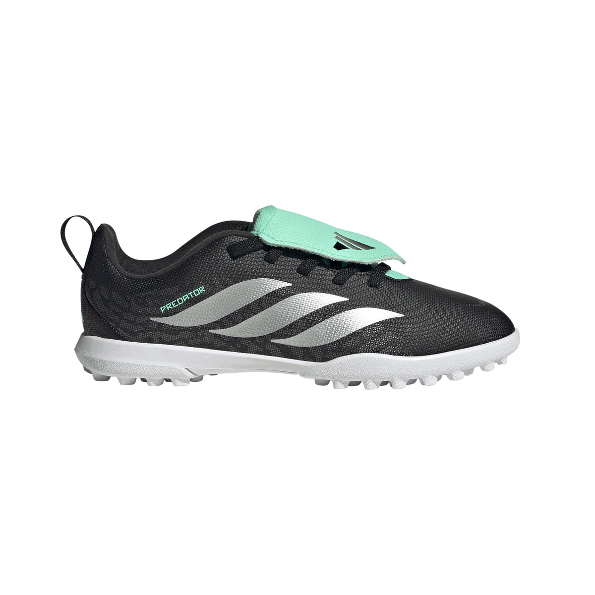 adidas Predator Club Fold-Over Tongue Elastic Laces TF Turf Youth Soccer Cleats - Black/Silver - Best Buy Soccer