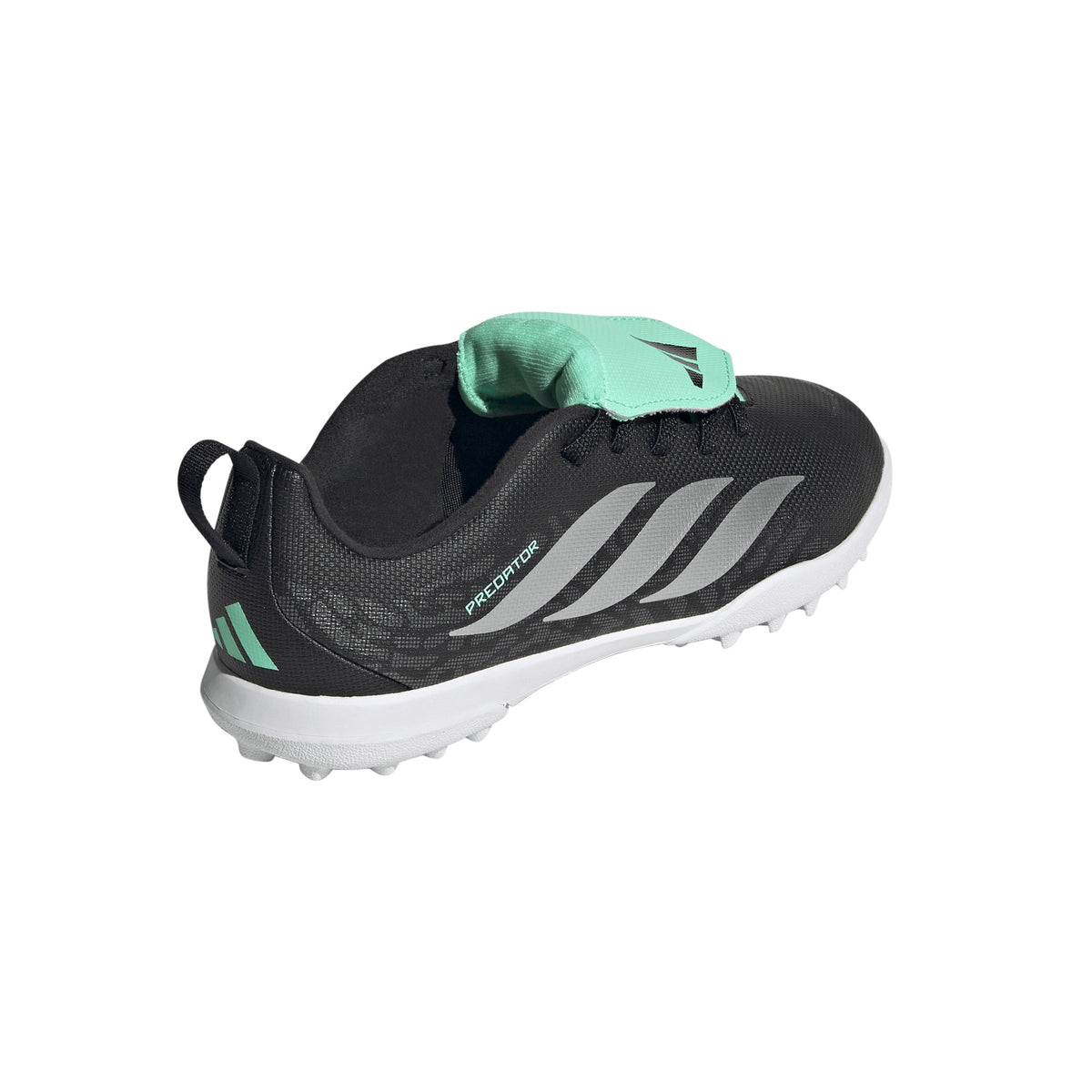adidas Predator Club Fold-Over Tongue Elastic Laces TF Turf Youth Soccer Cleats - Black/Silver - Best Buy Soccer