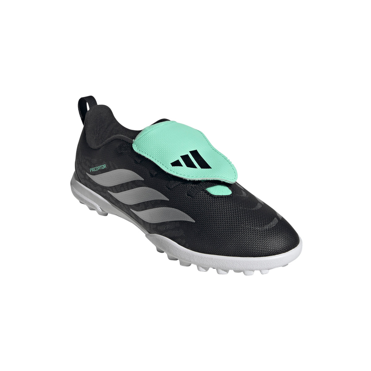 adidas Predator Club Fold-Over Tongue Elastic Laces TF Turf Youth Soccer Cleats - Black/Silver - Best Buy Soccer