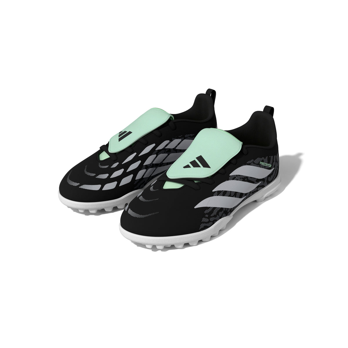 adidas Predator Club Fold-Over Tongue Elastic Laces TF Turf Youth Soccer Cleats - Black/Silver - Best Buy Soccer