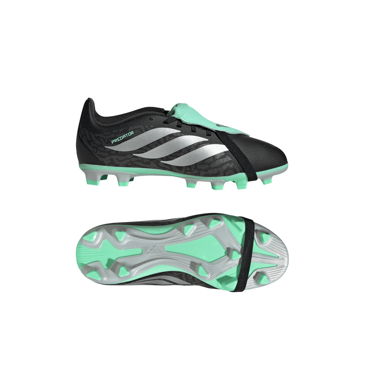 adidas Predator Club Fold-Over Tongue FG/MG Firm Ground/Multi Ground Youth Soccer Cleats - Black/Silver/Mint - Best Buy Soccer