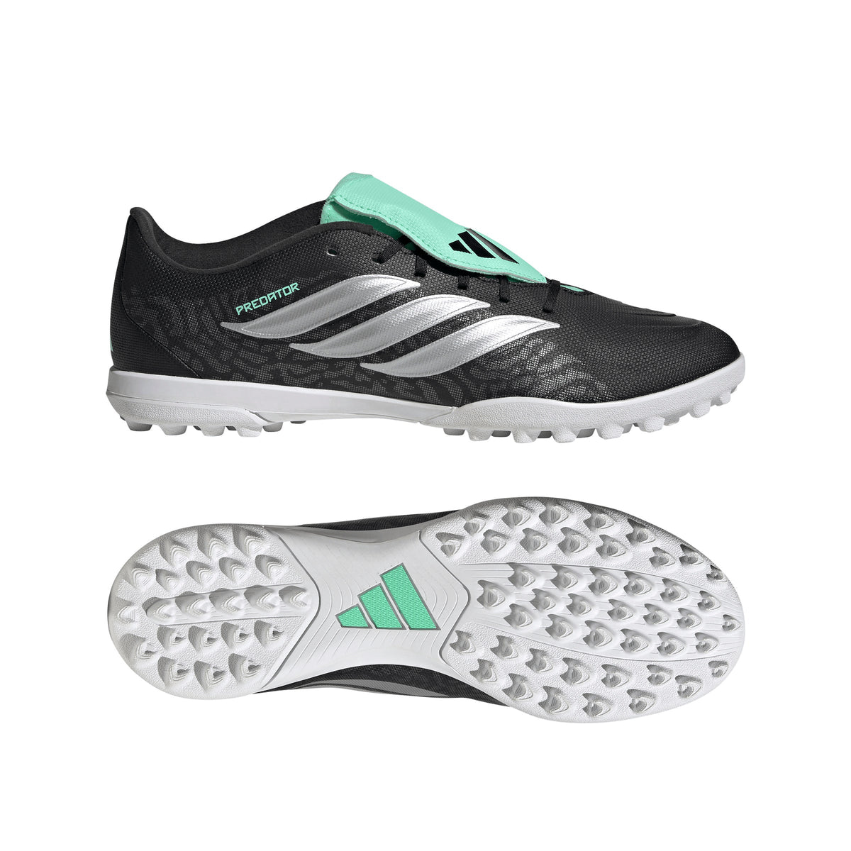 adidas Predator Club Fold-Over Tongue TF Turf Men's Soccer Cleats - Black/Silver - Best Buy Soccer