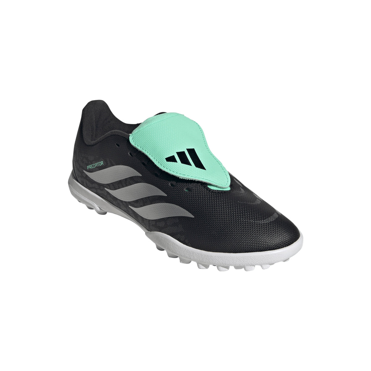 adidas Predator Club Fold-Over Tongue TF Turf Youth Soccer Cleats - Black/Silver/Mint - Best Buy Soccer