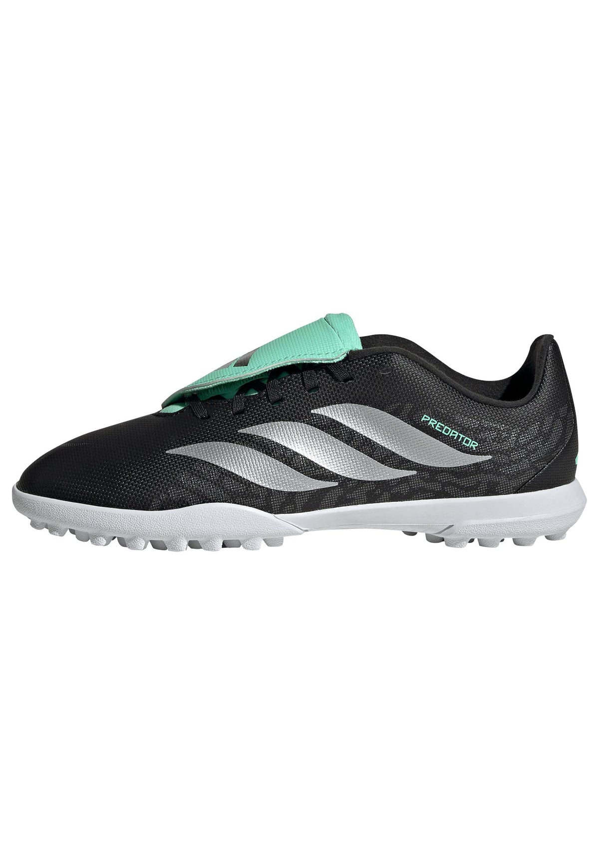 adidas Predator Club Fold-Over Tongue TF Turf Youth Soccer Cleats - Black/Silver/Mint - Best Buy Soccer