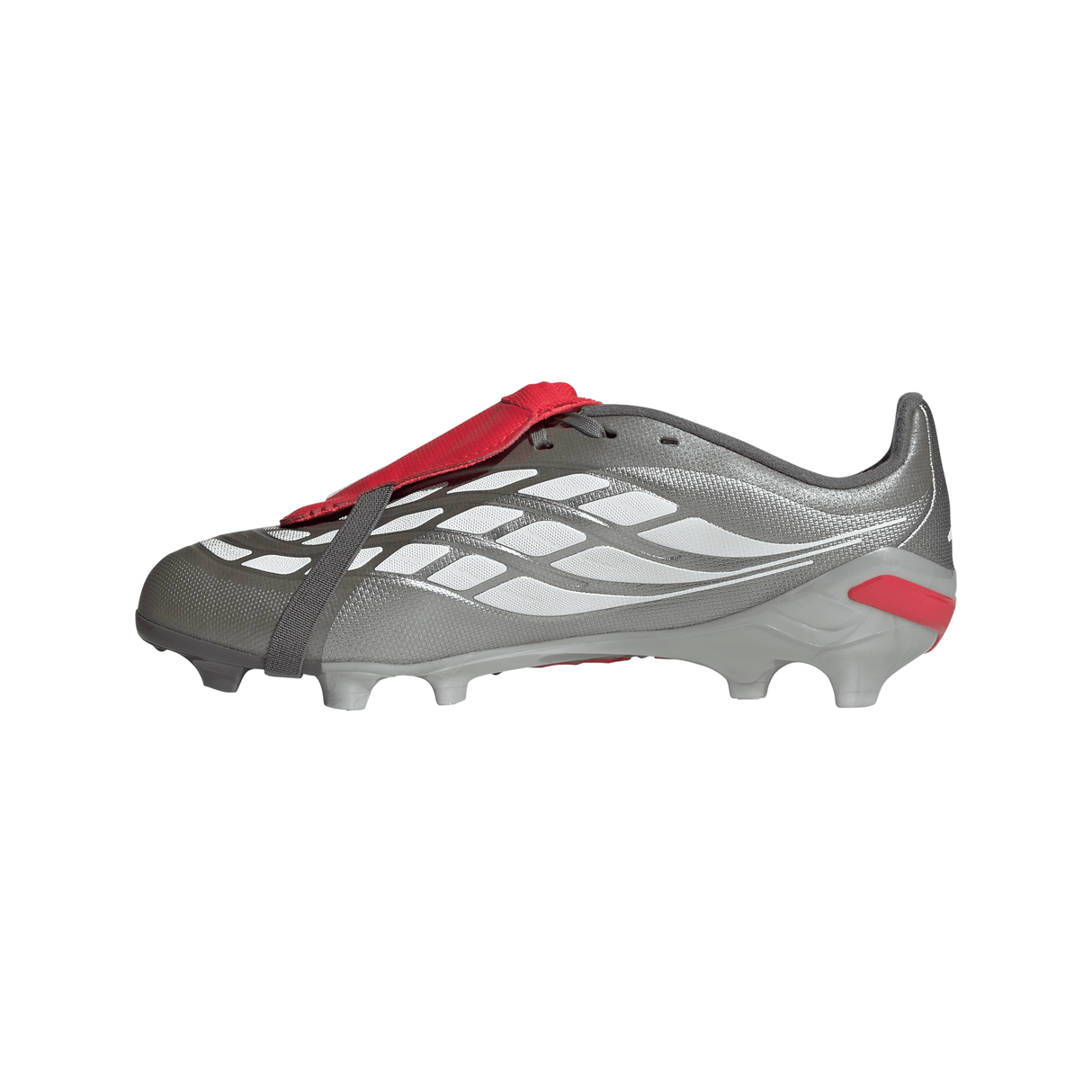 adidas Predator League Fold-Over Tongue FG Youth Soccer Cleats - Grey/Red - Best Buy Soccer