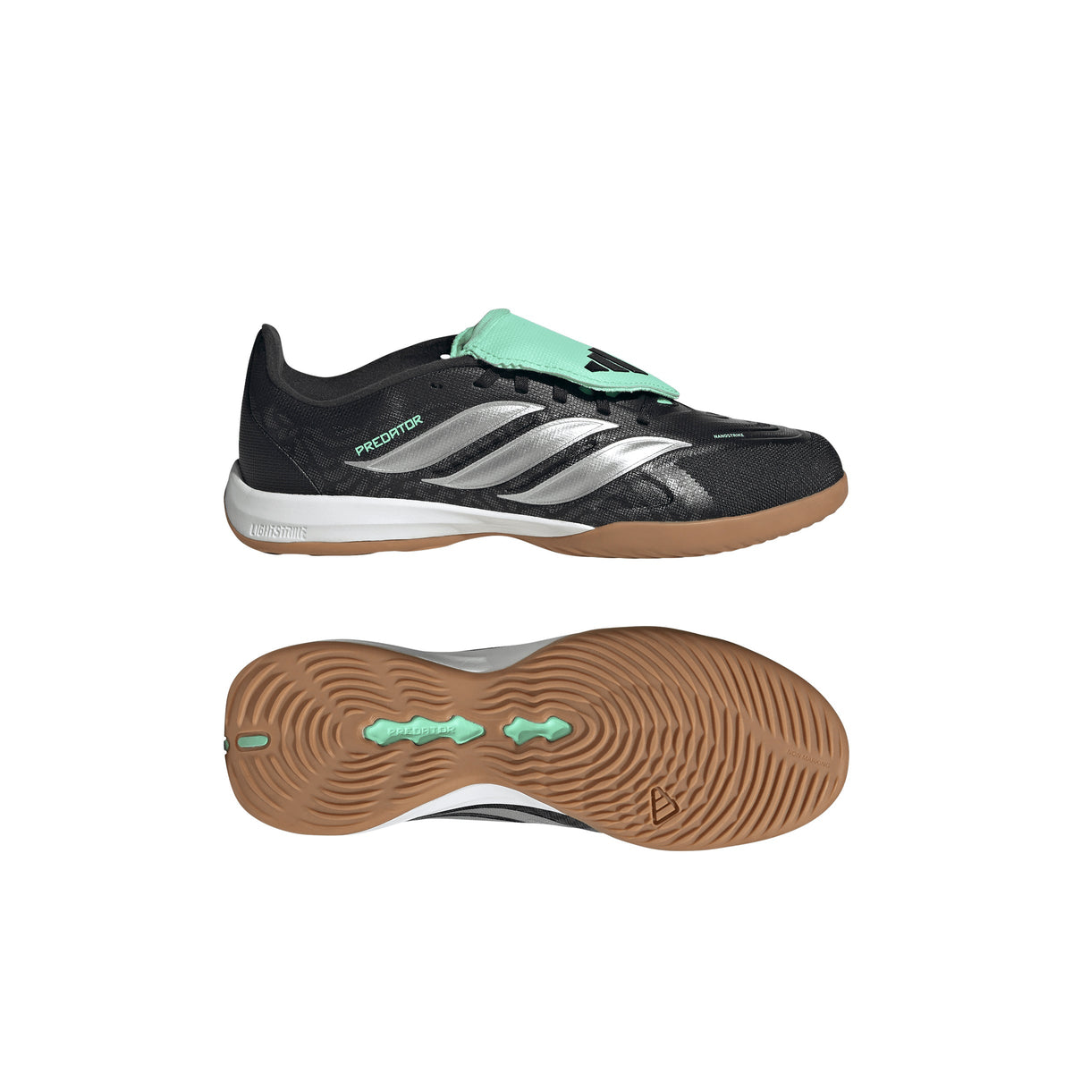 adidas Predator League Fold-Over Tongue IN Indoor Youth Soccer Shoe - Black/Silver - Best Buy Soccer