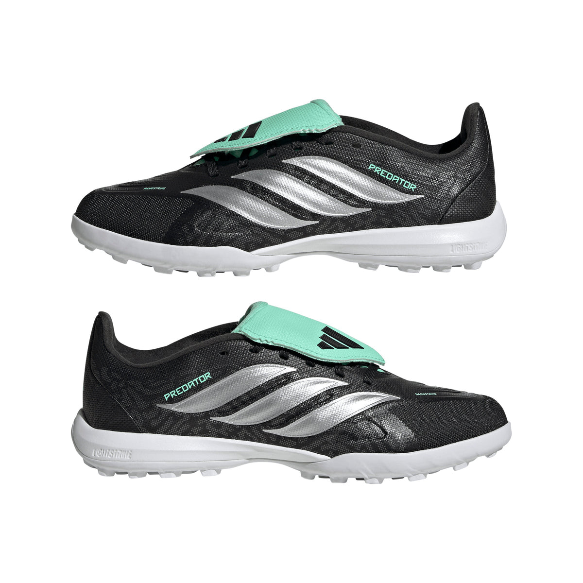adidas Predator League Fold-Over Tongue TF Turf Youth Soccer Cleats - Black/Silver - Best Buy Soccer
