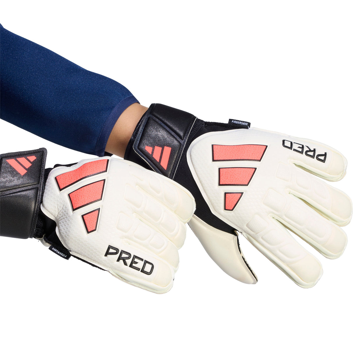 adidas Predator Match Fingersave Goalkeeper Soccer Glove - White/Back - Best Buy Soccer