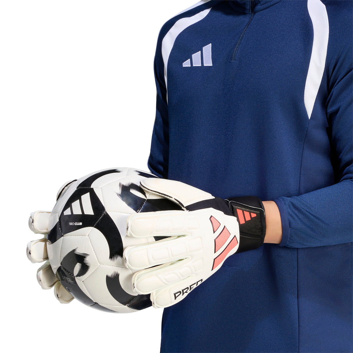 adidas Predator Match Fingersave Goalkeeper Soccer Glove - White/Back - Best Buy Soccer
