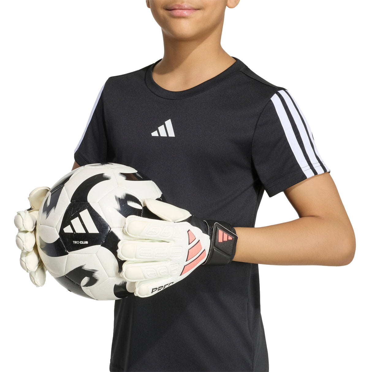 adidas Predator Match Fingersave Youth Goalkeeper Soccer Gloves - White/Black - Best Buy Soccer