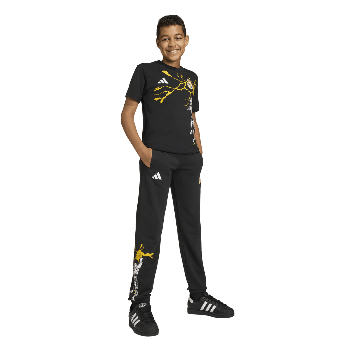 adidas Real Madrid Avengers Youth Soccer Tracksuit Bottoms - Black - Best Buy Soccer
