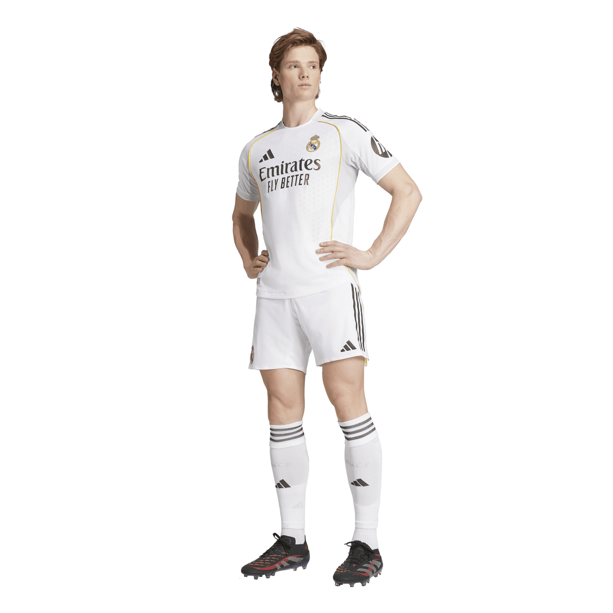 adidas Real Madrid Home Authentic Men's Soccer Jersey 25/26 - White - Best Buy Soccer
