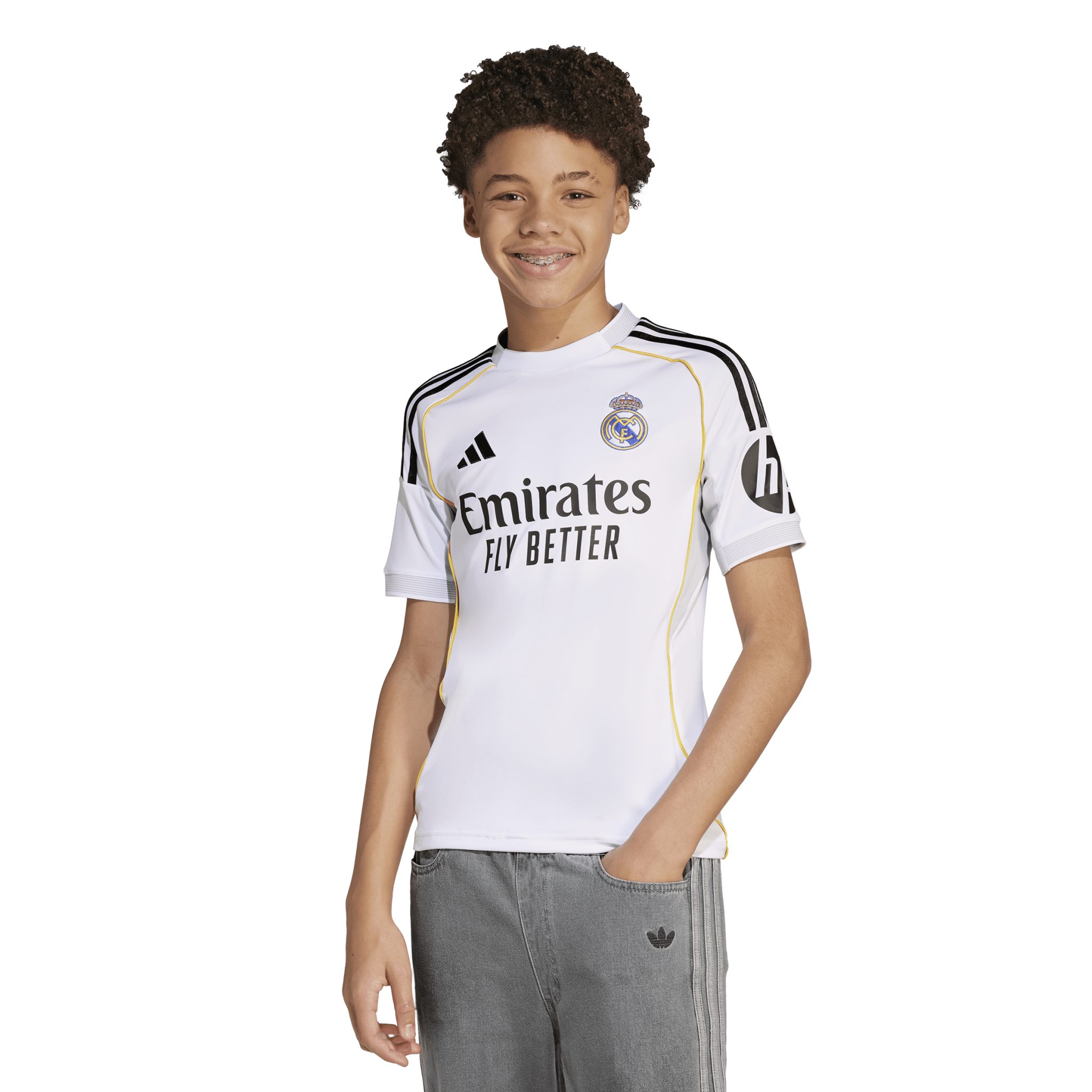 adidas Real Madrid Home Youth Soccer Jersey 25/26 - White - Best Buy Soccer
