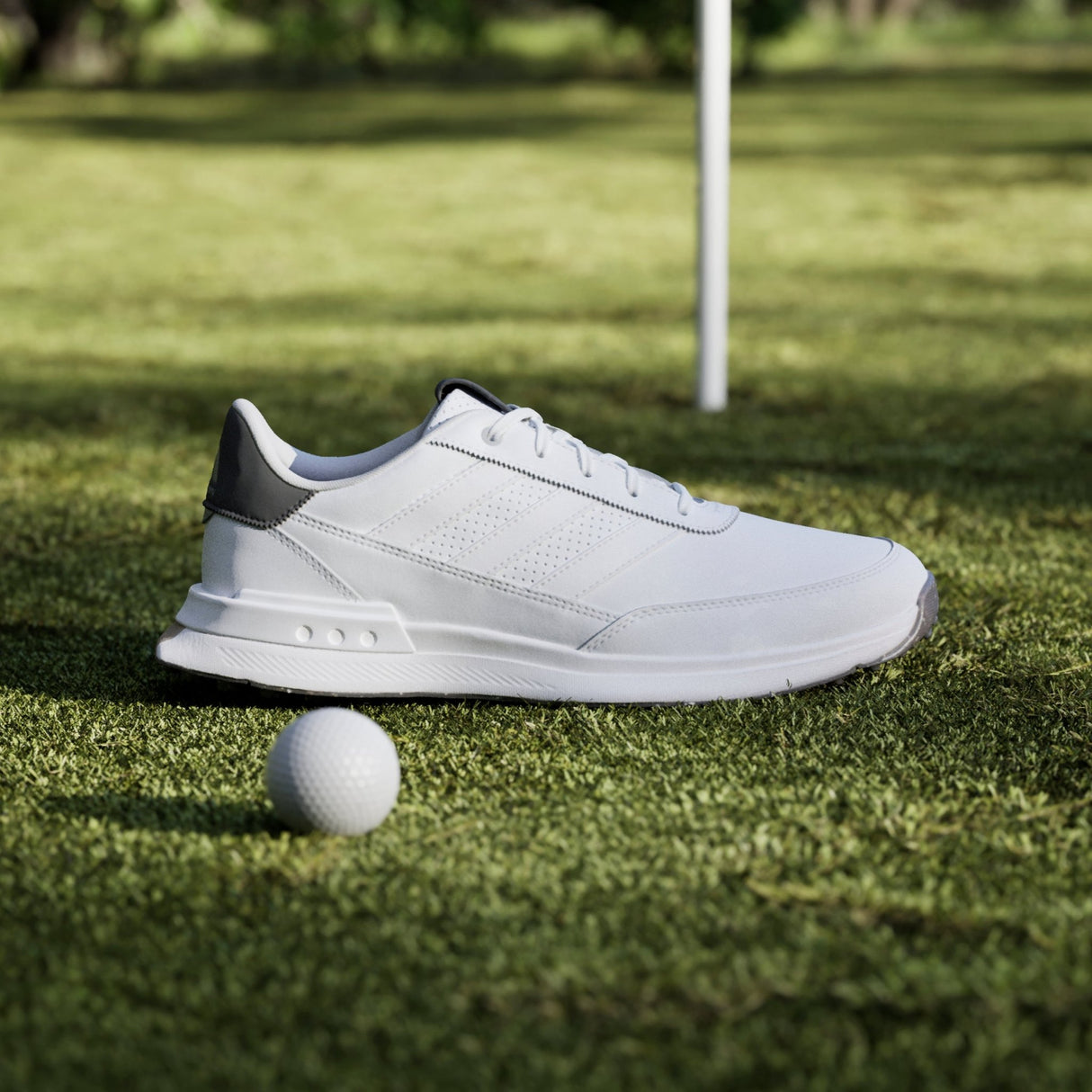 adidas S2G 24 Leather Spikeless Golf Shoes White/White/Charcoal - Best Buy Soccer