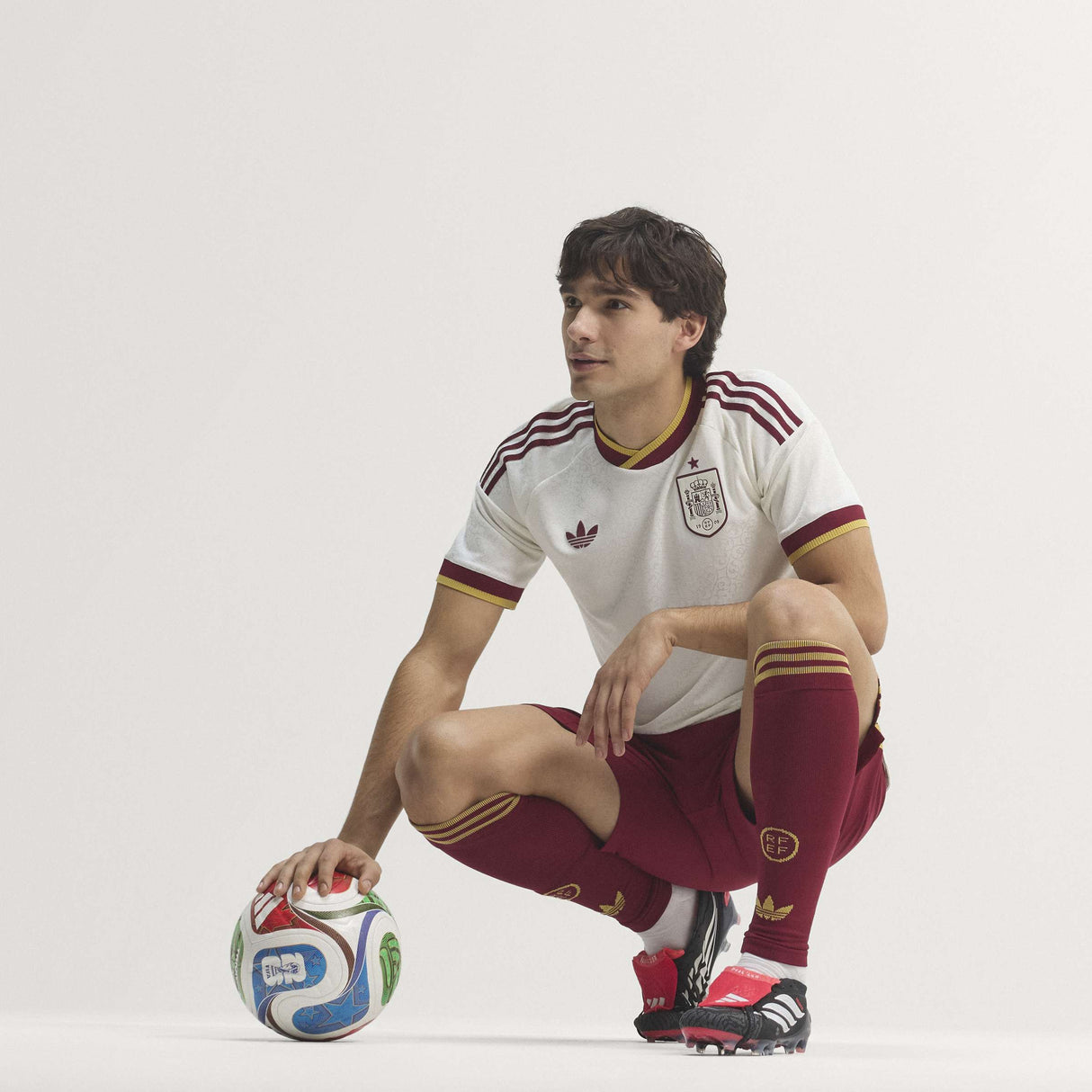adidas Spain Away Authentic Men's Soccer Jersey 2026 - White - Best Buy Soccer