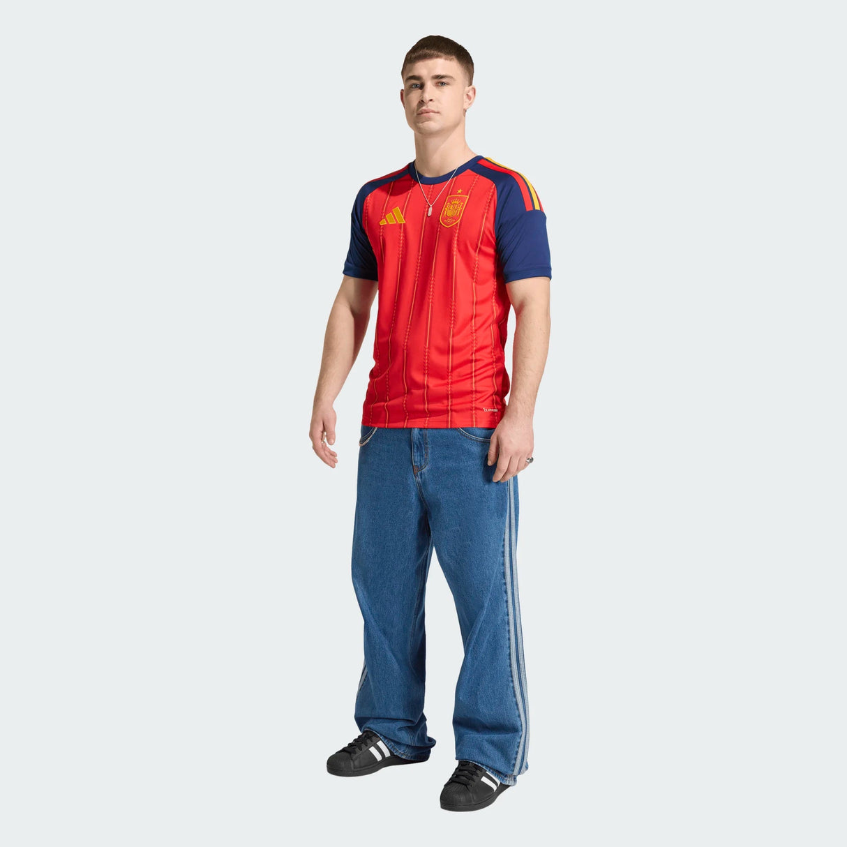 adidas Spain Home Men's Soccer Jersey 26 - Red - Best Buy Soccer