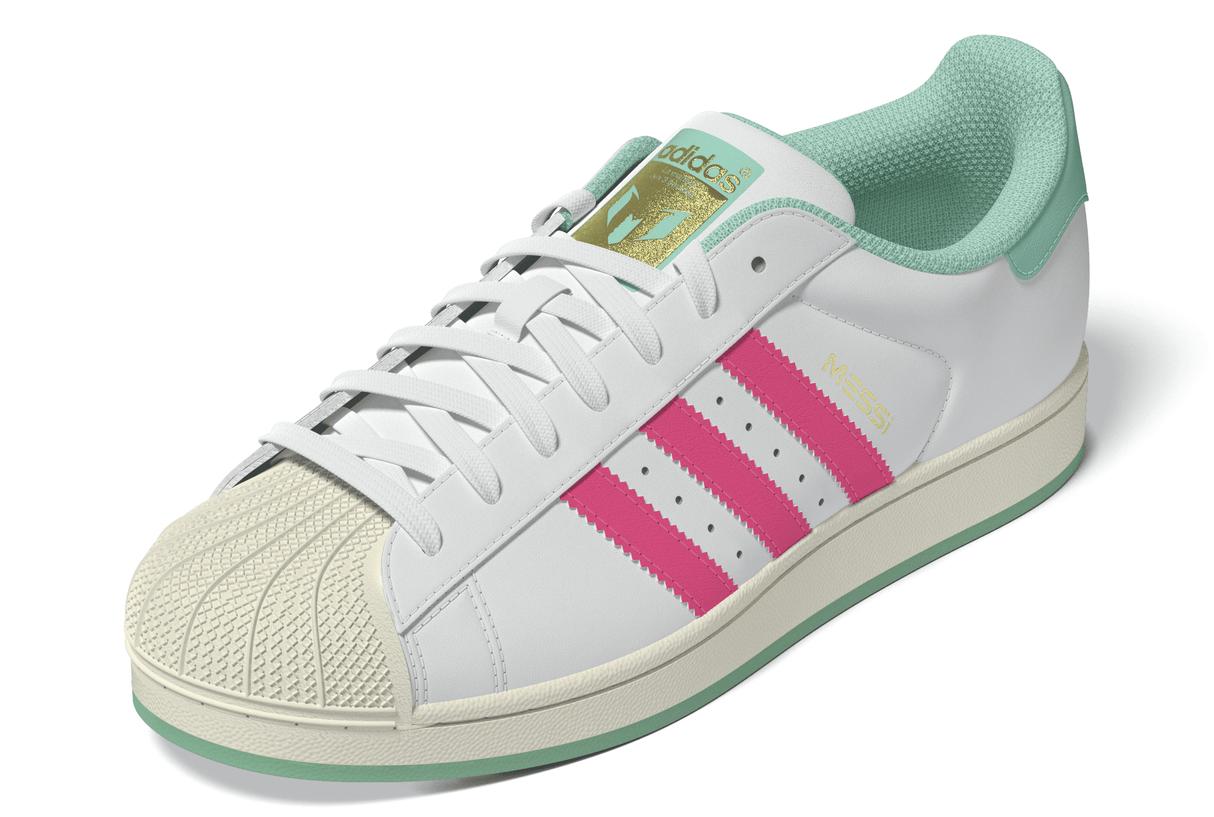 adidas Superstar Messi Men's Soccer Shoes - White/Pink/Aqua - Best Buy Soccer